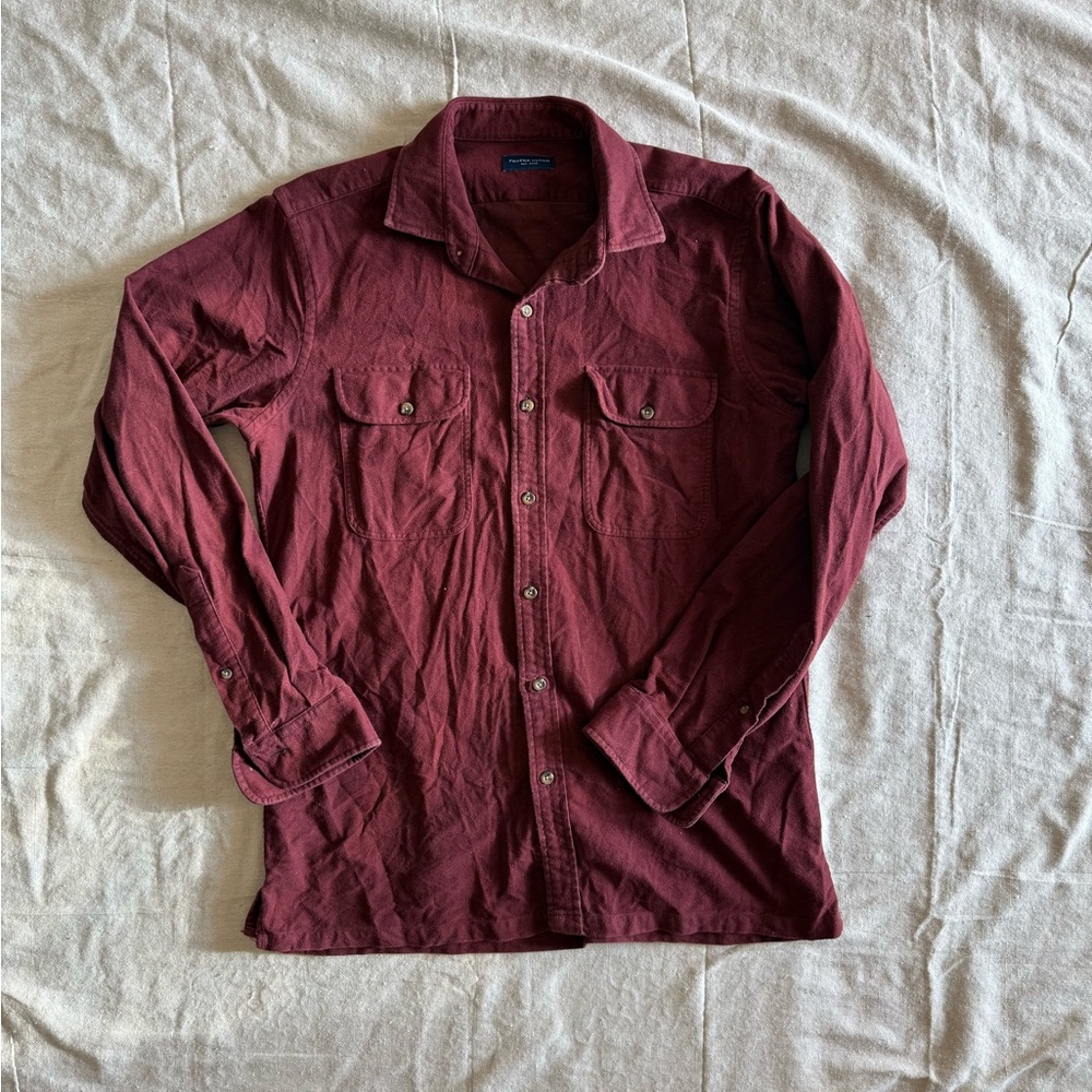 Men's Burgundy Button-Up Shirt Proper Cloth